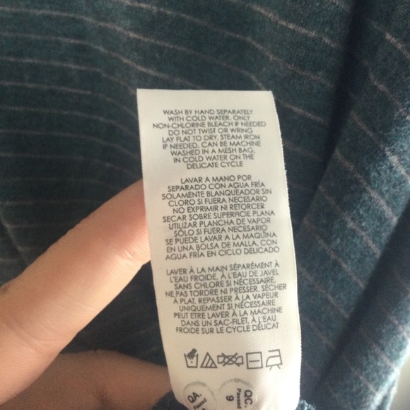 Cabi Groove Teal Stripe Dolman Rolled Cuff Short Sleeve Tee Size Small - Picture 11 of 11